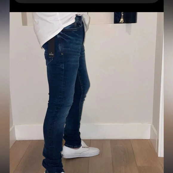 BUFALO JEANS SUPER MAX X CONTRASTED AND DARK DENIM SIZE 29/32 - Picture 3 of 16